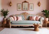 Aesthetic Design Solid Teak Wood Hand Crafted 3 Seater Single Sofa